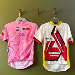 Pink and White Cycling Jerseys